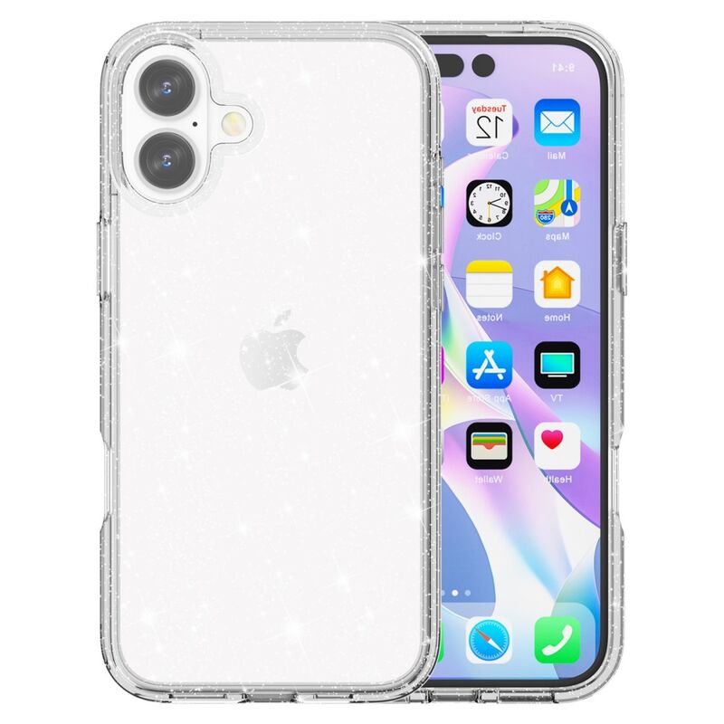 iPhone 16 Suojakuori (TPU + PC, Sparkly Glitter)
