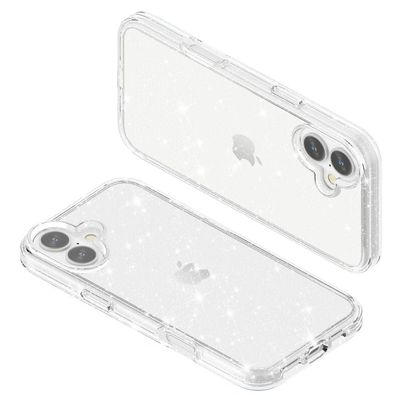 iPhone 16 Suojakuori (TPU + PC, Sparkly Glitter)