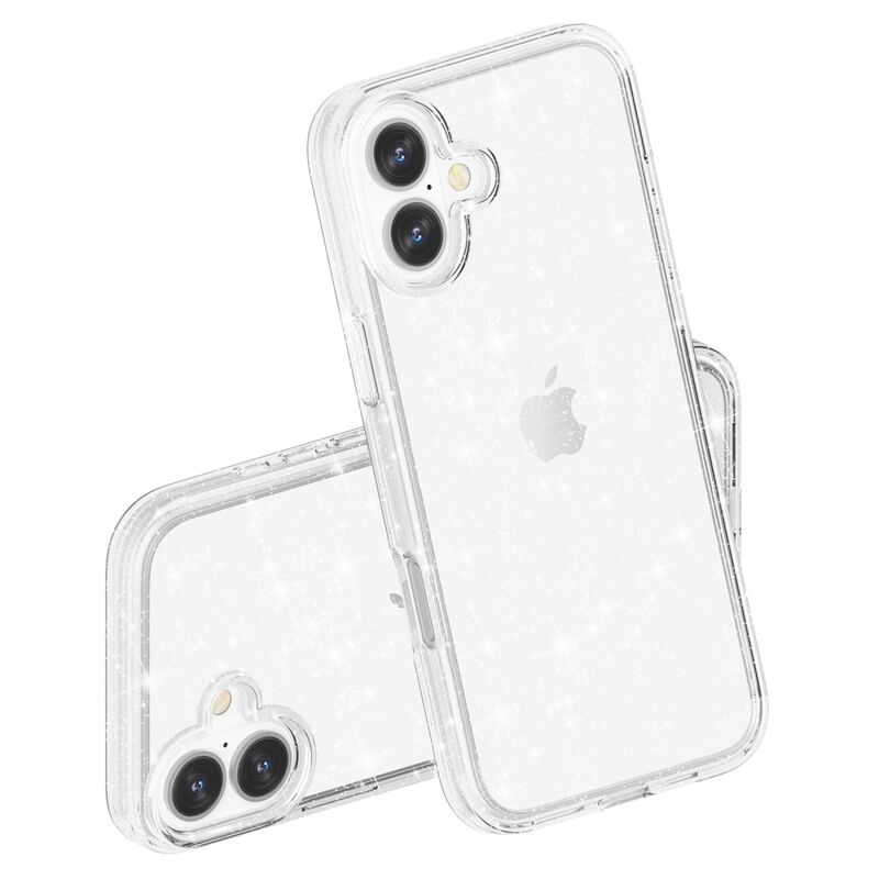 iPhone 16 Suojakuori (TPU + PC, Sparkly Glitter)