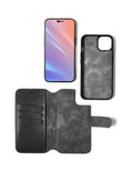 iPhone 13 mini –lompakkokotelo 2-in-1,Käsintehty nahka