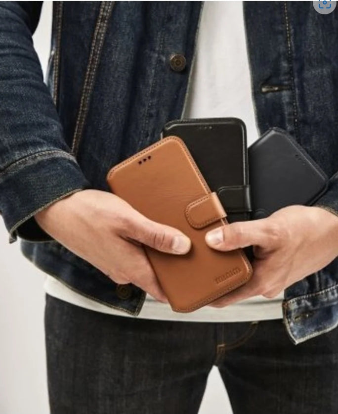 iPhone 13 mini –lompakkokotelo 2-in-1,Käsintehty nahka