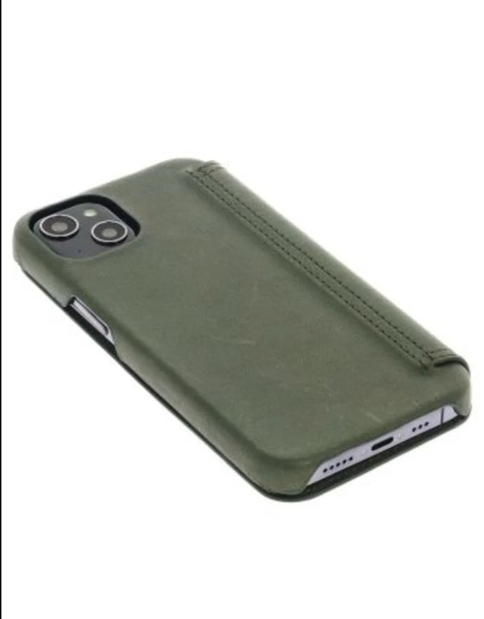 Käsintehty nahkakuori iPhone 13 mini lompakkokotelo