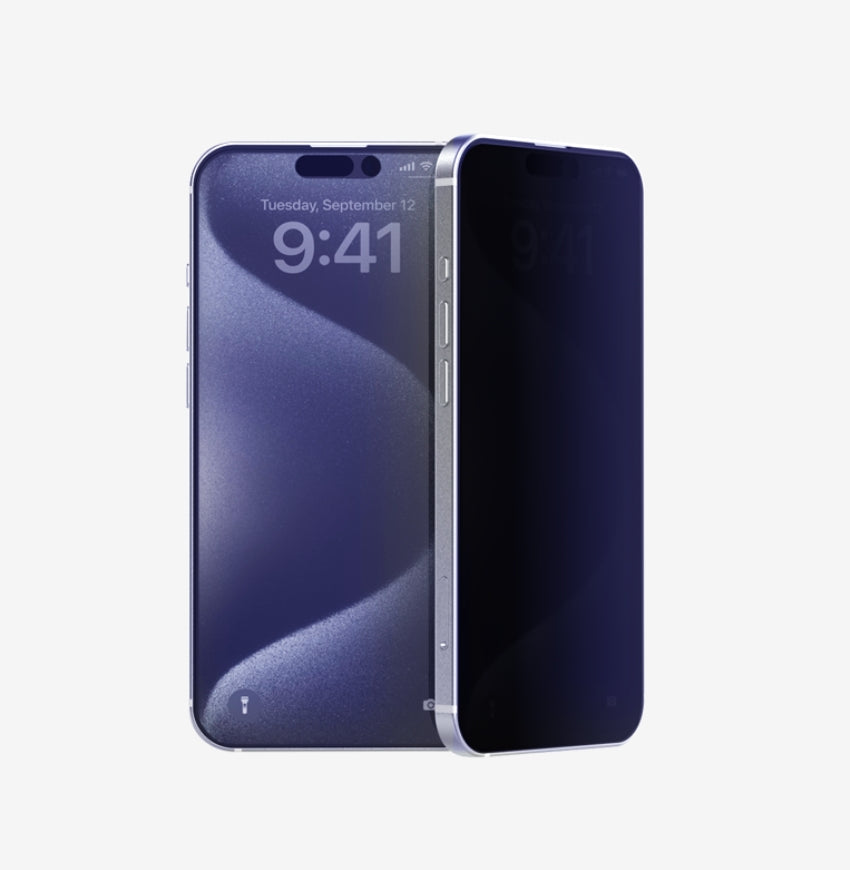iPhone 17 Air Privacy Panssarilasi pölynpoistaja-asennusapurilla, koko näytölle