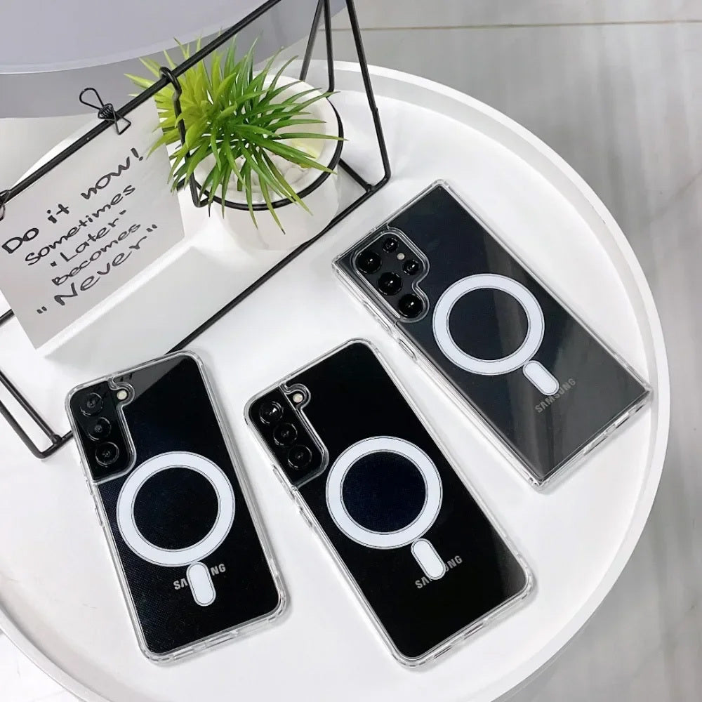 Smsung Galaxy S25 Ultra kirkas suojakuori MagSafella