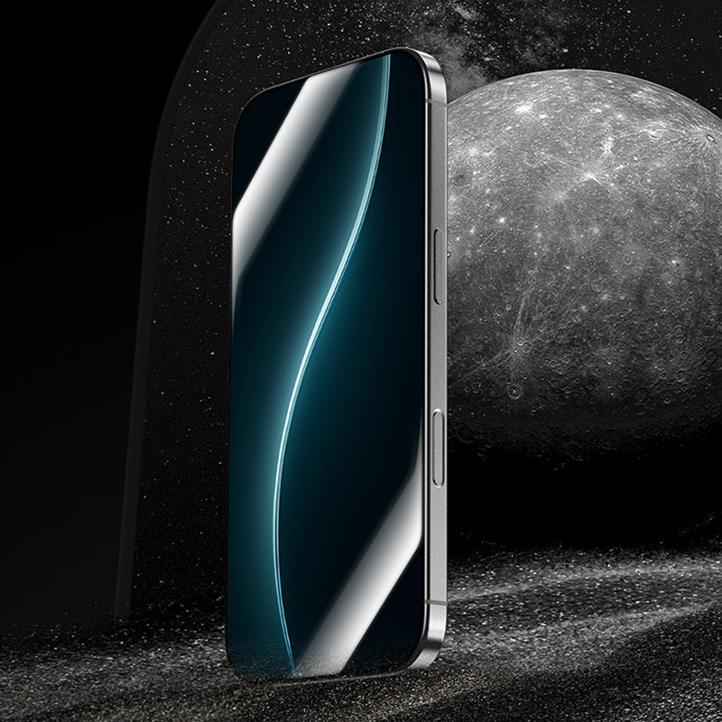 iPhone 16 -panssarilasi pölynpoistaja-asennusapurilla, koko näytölle
