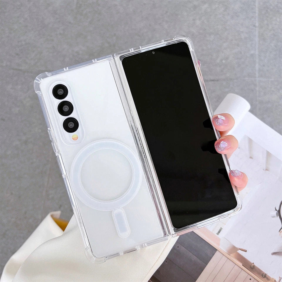 Samsung Galaxy Z Fold 5 kirkas suojakuori MagSafella