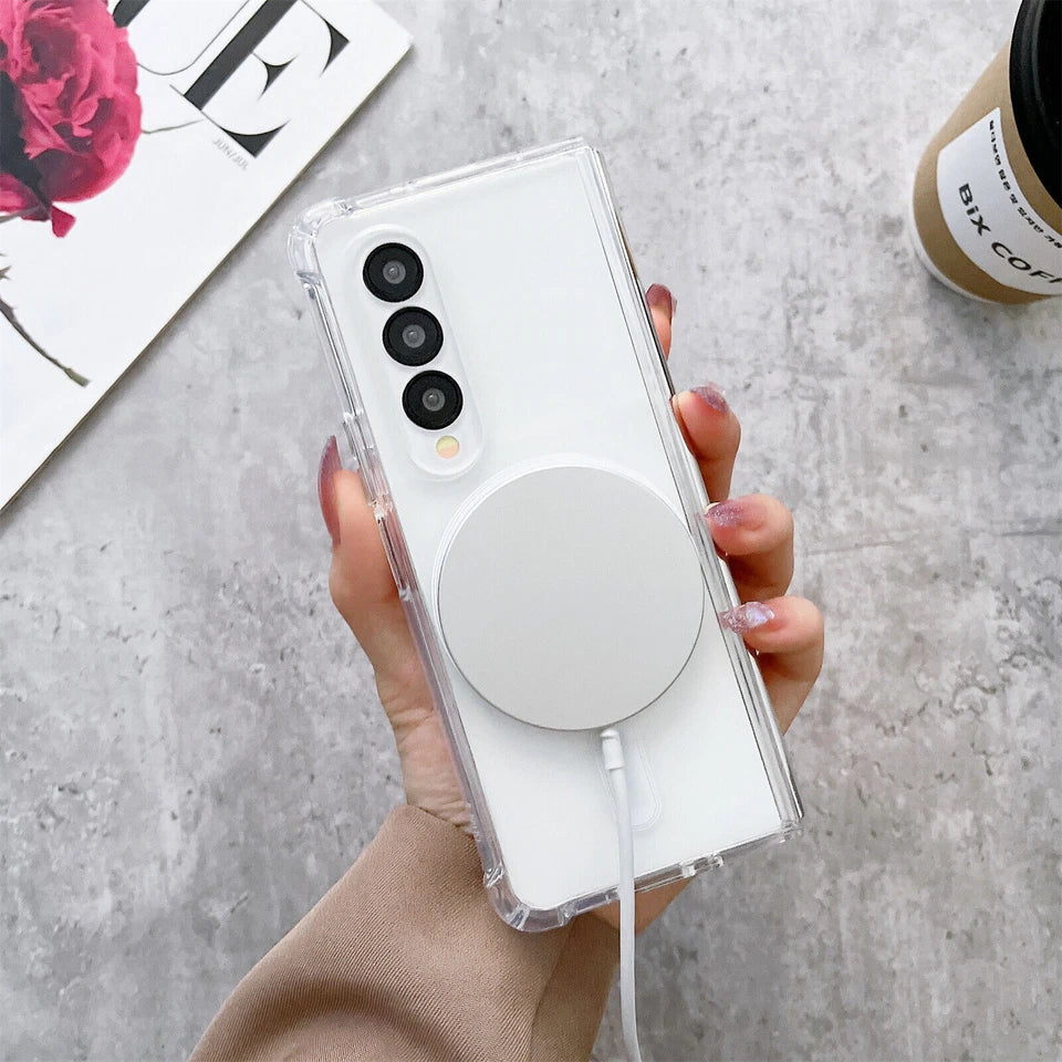 Samsung Galaxy Z Fold 5 kirkas suojakuori MagSafella