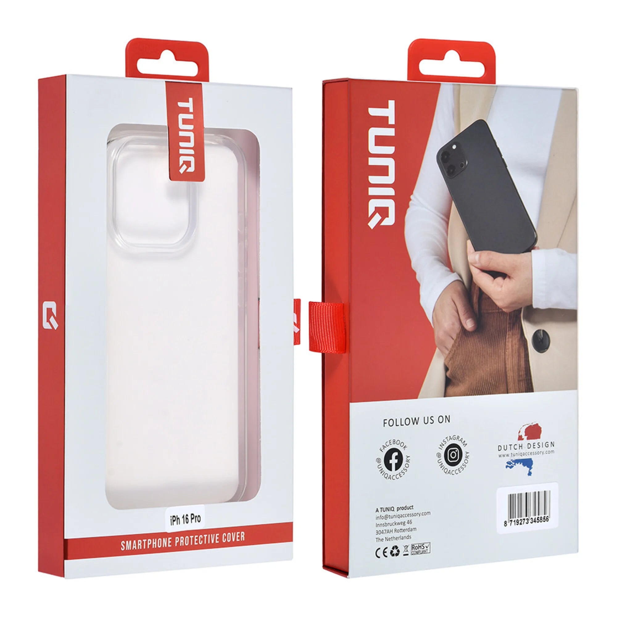 iPhone 16 Pro TUNIQ läpinäkyvä ohut TPU-suojakuori